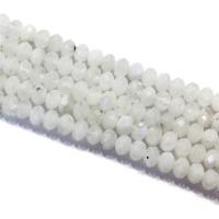 Mondstein Perlen, Abakus,Rechenbrett, poliert, DIY & facettierte, weiß, 4x6mm, Länge:ca. 39 cm, verkauft von Strang