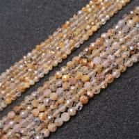 Rutilquarz Perlen, Rutilated Quarz, DIY & facettierte, gelb, Länge:ca. 39 cm, verkauft von Strang