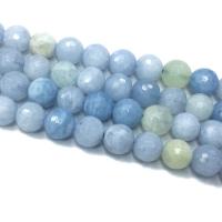 Aquamarin Perlen, rund, DIY & facettierte, blau, Länge:ca. 39 cm, verkauft von Strang