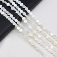 Perles en coquille naturel, fleur, DIY, blanc, 6mm Environ 38 cm, Vendu par brin