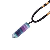 Gemstone Jewelry Pendant, Natural Fluorite, with Zinc Alloy, polished, mixed colors, 4-5cm 