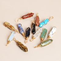 Gemstone Brass Pendants, Natural Stone, with Brass, Natural & fashion jewelry & DIY 