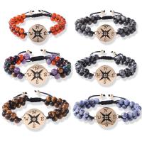 Gemstone Bracelets, with Alloy & Nylon, Compass, Adjustable & for woman 6mm cm 