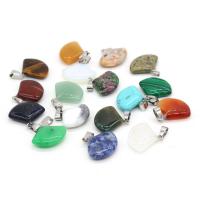 Joyas de piedras preciosas colgante, Piedra natural, Abanico, diferentes materiales para la opción & unisexo, más colores para la opción, 20x23mm, Vendido por UD