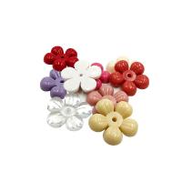 Perle acrylique, fleur, poli, DIY, plus de couleurs à choisir, 30mm, Environ Vendu par sac