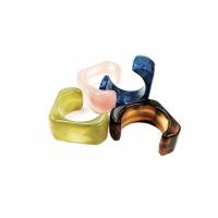 Акрил Манжеты палец кольцо, полированный, Винтаж & Женский, Много цветов для выбора размер:8, Приблизительно 60ПК/сумка, продается сумка