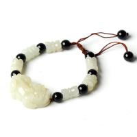 Hetian Jade Bracelet, with Natural Stone, Fabulous Wild Beast, Carved, Adjustable & Unisex Approx 7.87 Inch 