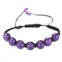 Amethyst Bracelet, Round, Adjustable & Unisex purple Approx 8.66 Inch 