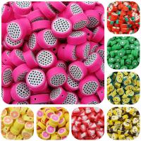 Obst Polymer Clay Perlen, Polymer Ton, DIY & verschiedene Stile für Wahl, gemischte Farben, 30PCs/Tasche, verkauft von Tasche
