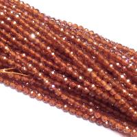 Natural Garnet Beads, Round, DIY & faceted, orange .35 Inch 