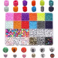 Mixed Acrylic Jewelry Beads, with Seedbead, stoving varnish, DIY & enamel, mixed colors 