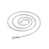 Серебряное ожерелье цепи, 925 пробы, Платиновое покрытие платиновым цвет, разный размер для выбора & Женский, продается PC