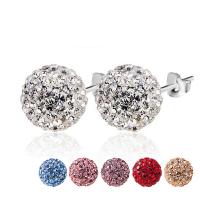 Rhinestone Stud Earring, 925 Sterling Silver, plated & for woman & with rhinestone 