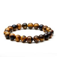 Tiger Eye Stone Bracelets, polished, for man, mixed colors, 8mm Approx 19 cm, Approx 