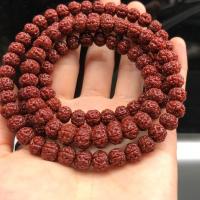 108 Perlen Mala, Rudraksha, unisex, rot, 8mm, Länge:ca. 19 cm, verkauft von PC