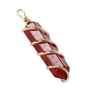 Red Agate Pendants, with Brass, red 