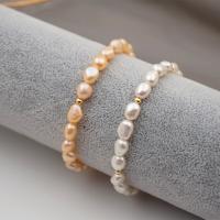Cultured Freshwater Pearl Bracelets, Brass, with Freshwater Pearl, with 3.68 extender chain, fashion jewelry & for woman .5 cm 