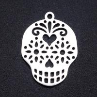 Stainless Steel Skull Pendant, 201 Stainless Steel, Vacuum Ion Plating, fashion jewelry & DIY & Unisex 