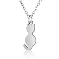 Stainless Steel Jewelry Necklace, 201 Stainless Steel, Cat, Vacuum Ion Plating, fashion jewelry & Unisex cm 