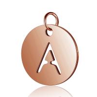 Stainless Steel Hollow Pendant, 201 Stainless Steel, Alphabet Letter, Vacuum Ion Plating & fashion jewelry & letters are from A to Z & DIY & Unisex rose gold color 