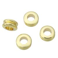 Brass Spacer Beads, Donut, gold color plated 