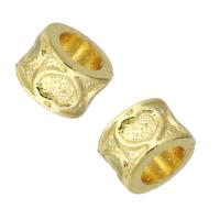 Brass Spacer Beads, Column, gold color plated 