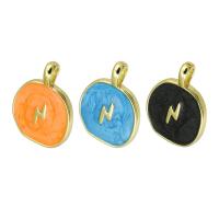 Enamel Brass Pendants, gold color plated Approx 2mm 