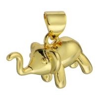 Латунные Подвески в форме животного, Латунь, Слон, плакирован золотом, ювелирные изделия моды & DIY, Золотой отверстие:Приблизительно 3mm, продается PC