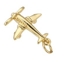 Brass Jewelry Pendants, Airplane, gold color plated, fashion jewelry & DIY Approx 4mm 