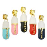 Enamel Brass Pendants, Bottle, gold color plated, fashion jewelry & DIY Approx 3mm 