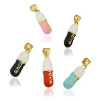 Enamel Brass Pendants, Bottle, gold color plated, fashion jewelry & DIY Approx 3mm 