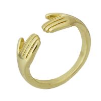 Латунь Манжеты палец кольцо, плакирован золотом, ювелирные изделия моды & DIY, Золотой размер:6, продается PC
