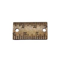 Zinc Alloy Charm Connector, ruler, plated, vintage & 1/1 loop 21mm 