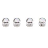 Brass Cufflinks, with Shell, Round, silver color plated, 4 pieces & for man, 10mm 