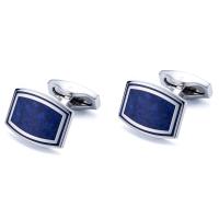 Brass Cufflinks, silver color plated, Hand-Painted Enamel Glaze & for man 