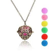 Perfume Locket Necklace, Zinc Alloy, Heart, plated, for woman & hollow Approx 23.6 Inch 
