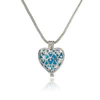 Zinc Alloy Aromatherapy Necklace, Heart, platinum color plated, for woman & hollow Approx 17.7 Inch 
