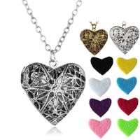 Perfume Locket Necklace, Zinc Alloy, Heart, plated, for woman & hollow Approx 23.6 Inch 