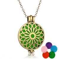 Perfume Locket Necklace, Zinc Alloy, Flower, antique bronze color plated, for woman & hollow Approx 23.6 Inch 