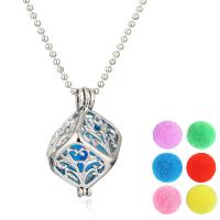 Perfume Locket Necklace, Zinc Alloy, Square, platinum color plated, for woman & hollow Approx 23.6 Inch 