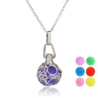 Perfume Locket Necklace, Zinc Alloy, platinum color plated, for woman & hollow Approx 23.6 Inch 