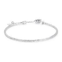 Sterling Silver Chain Bracelet, 925 Sterling Silver, with 1.18 inch extender chain, plated, for woman Approx 6.29 Inch 