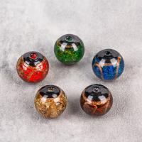 Silver & Gold Foil Lampwork Beads, Round, polished, DIY 