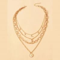 Fashion Multi Layer Necklace, Zinc Alloy, with 1.97inch extender chain, plated, multilayer & for woman Approx 21.65 Inch 
