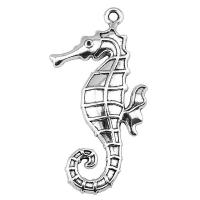 Zinc Alloy Animal Pendants, Seahorse, plated, silver color 
