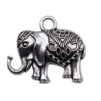 Zinc Alloy Animal Pendants, Elephant, plated, silver color 