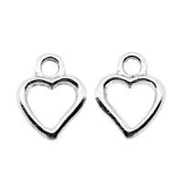 Zinc Alloy Heart Pendants, plated, silver color 