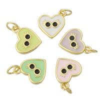 Enamel Brass Pendants, Heart, gold color plated, fashion jewelry & DIY & for woman, golden 