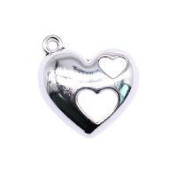 Подвеска- сердце из цинкового сплава, цинковый сплав, Сердце, плакированный цветом под старое серебро, Винтаж & Мужская & отверстие продается PC