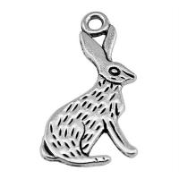 Zinc Alloy Animal Pendants, Rabbit, antique silver color plated, vintage & Unisex 